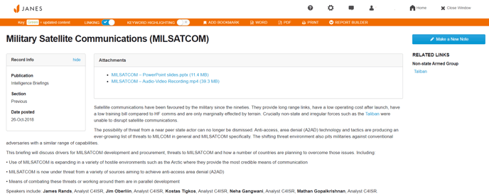 Janes-Case-MilComms-IntelBrief
